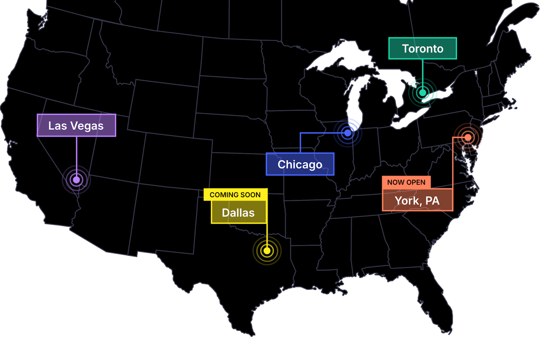 3PL coverage map for US and Canada that ecommerce brands can use
